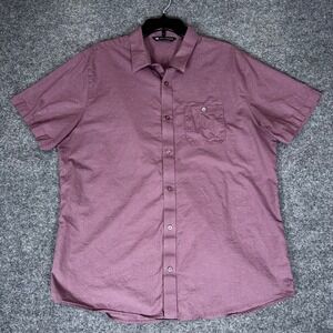 Travis Mathew Button Up‎ Shirt Casual Short Sleeve Men's Purple XL